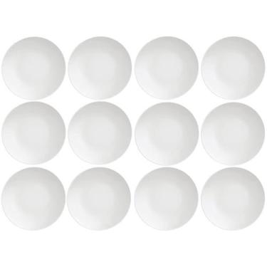 Imagem de Jogo 12 Pratos de Porcelana Sobremesa Tramontina Leonora 19cm Brancos 