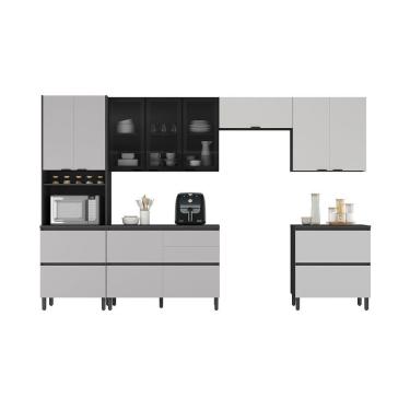 Imagem de Cozinha Completa Itatiaia Lumina 350cm Em Madeira Mdf Grafite/fendi