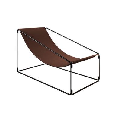 Imagem de Espreguiçadeira Industrial Luxo Arpoador Tecido Suede Marrom - Cor: Marrom