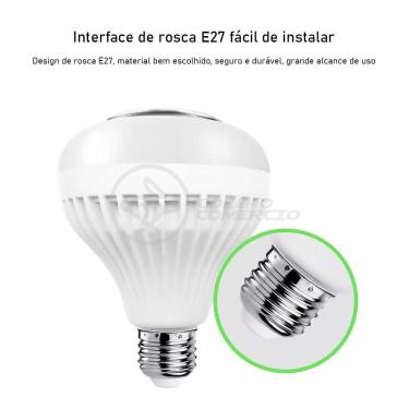 Imagem de Lâmpada Led 12W E27 Rgb Colorida Com Caixa De Som