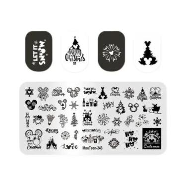 Imagem de Placas De Estampagem De Unhas Disney Natal Mickey Inverno Neve MouTeen