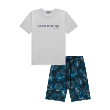 Imagem de Conjunto Infantil Menino Camiseta Branca/Bermuda Luc.boo-Masculino