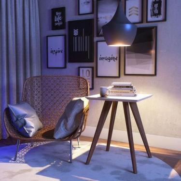 Imagem de Mesa Lateral Ambiente Classic Quadrada Branco Acetinado - Imcal - IMCA