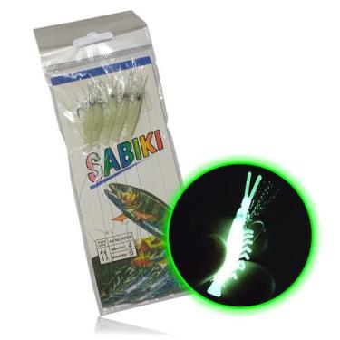 Imagem de Isca Artificial Pesca Sabiki Camarao 5 Fluorescente Lambari Robalo Tai