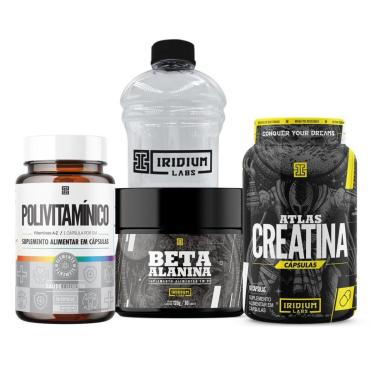 Imagem de Kit Polivitamínico 60 Cáps + Atlas Creatina 60 caps + Beta Alanina + Galão 1L-Unissex