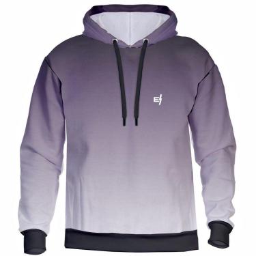 Imagem de Blusa de Frio Feminina Masculina Moletom Degrade Com Capuz Confortável Bolsos Laterais-Unissex