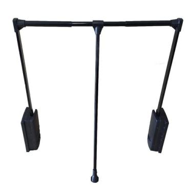 Imagem de Cabideiro Basculante Extensível Tubo Preto 60cm a 83cm 12kg - BASE