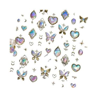 Imagem de Adesivo De Unha 5D Floral Preto E Branco Com Pétalas Douradas Transpar