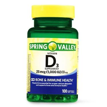 Imagem de Vitamina D3 - Spring Valley - 125mcg (5000UI) 100 caps