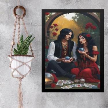 Imagem de Quadro Decorativo Casal Ciganos Videntes 24X18Cm - Com Vidro - Quadros