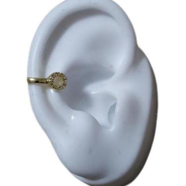 Imagem de Piercing Argola Falso Fake Dourado Pedra Zirconia Folheado - De Castro