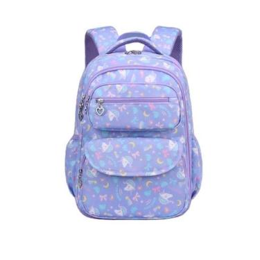 Imagem de Mochila Escolar Feminina LukeSports Grande Reforçada Infantil, Roxo