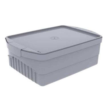 Imagem de Caixa Organizadora 8L Code Crippa Com Tampa E Travas Laterais Grafite 