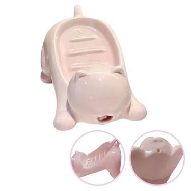 Imagem de Saboneteira Gatinho Porta Sabonete Gato Banheiro Lavabo Pia Box Bancad