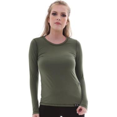 Imagem de Camiseta Feminina Proteção Solar Uv5+ Manga Longa  Slim Fitness, Verde