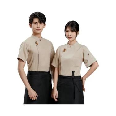 Imagem de Uniforme De Chef Preto, Camisa De Cozinha De Manga Longa, Roupa De Tra