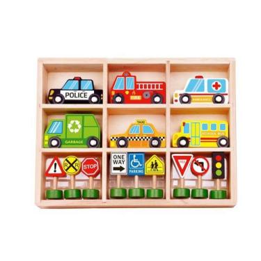 Imagem de Carrinhos e Placas de Trânsito Brinquedo Educativo - Tooky Toy