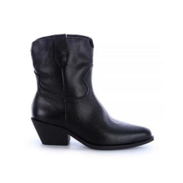 Imagem de Bota Couro Legítimo Cano Curto Giulia Preto-Feminino