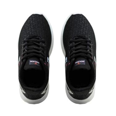 Imagem de Tênis de Treino Esportivo Preto/Rosa Padrão Texturizado | Box 200-Feminino