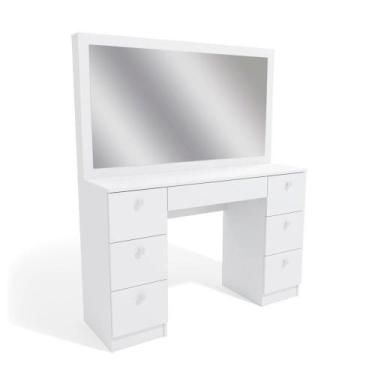 Imagem de Penteadeira Ditália 7 Gavetas Pe-80 Branco Uv Acetinado - DITÁLIA MÓVE