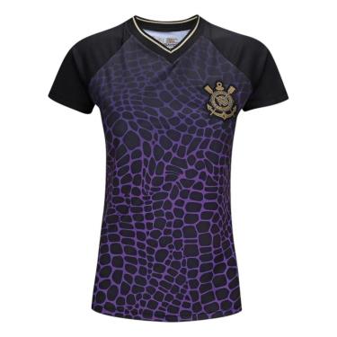 Imagem de Camisa Corinthians Dry Feminina Preto E Roxo-Feminino