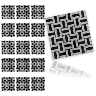 Imagem de Pastilha De Vidro Adesiva Kit 15 Uni Parede Banheiro Box Cozinha Sala Decorativa Moderna Reforma Facil Aplicacao