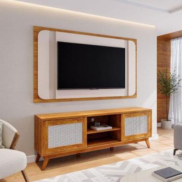 Imagem de Rack com Painel para TV Até 75 Polegadas Attuale 2 Portas Mel/Off Whit