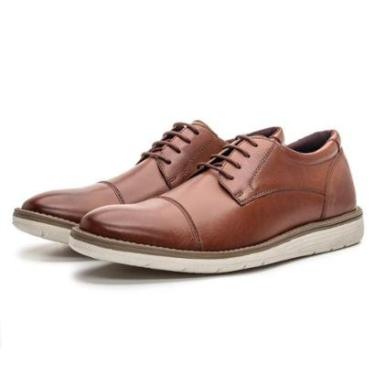 Imagem de Sapato Casual Esporte Fino Oxford Derby Em Couro Fechamento Cadarço Solado Microexpandi...