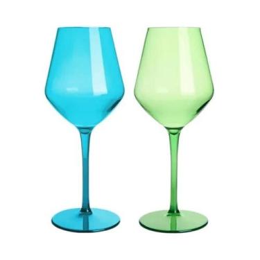 Imagem de Conjunto De Copos De Vinho Coloridos Em Plástico Tritan 2/4/6PCS Inque