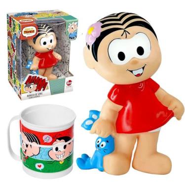 Imagem de Kit Boneca Mônica 18cm e Caneca Presente na Caixa Original - Plasútil