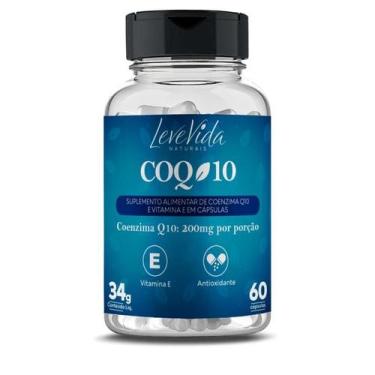 Imagem de Coenzima Q10 200mg por dose com Vitamina E LeveVida 60 Cápsulas Alta C