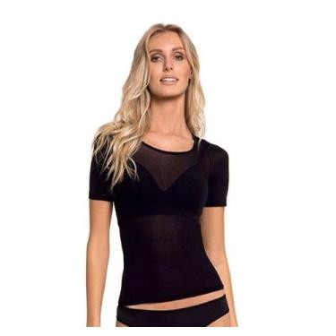 Imagem de Camiseta segunda pele com manga curta feminina Trifil, Único, Preto