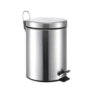 Imagem de Lixeira Mak Inox Aço Inox 5 Litros Com Pedal e Balde Ø20x30cm