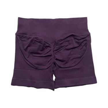 Imagem de Shorts De Yoga Femininos De Cintura Alta Para Fitness E Treino, Com Ef