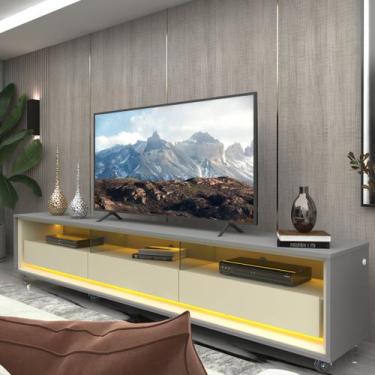 Imagem de Rack para TV até 85 Polegadas com LED 100% MDF 211,4cm Rodízios Requin