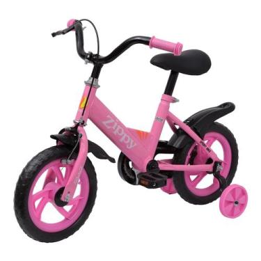 Imagem de Bicicleta Infantil Rosa Bike Menina Aro 12 Até 30 Kg Com Rodinhas Para