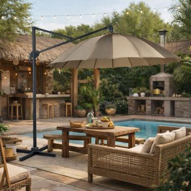 Imagem de Ombrelone Lateral para Jardim 270x272cm Maui  Cinza