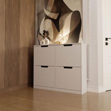 Imagem de Sapateira Milano 4 Portas para 16 Pares de Sapato Branco - Panorama Móveis