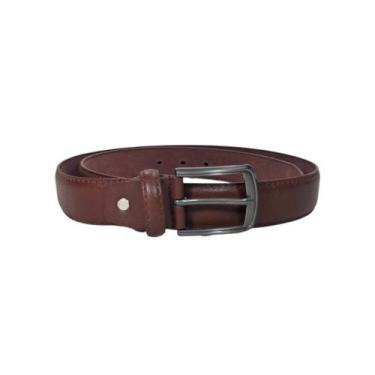 Imagem de Cinto Masculino Marrom Fivela Grafite Para Jeans E Social - Idea