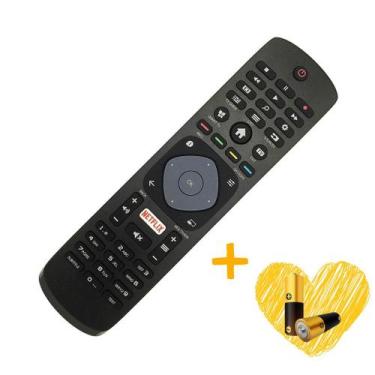Imagem de Controle Remoto TV Philips Smart 4K LCD LED Função Netflix + Pilhas