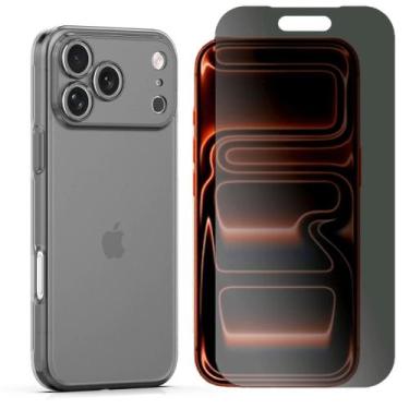 Imagem de Capa Ultra Slim Para iPhone 17 Pro + Pelicula Privacy Cor:Preto - GR G
