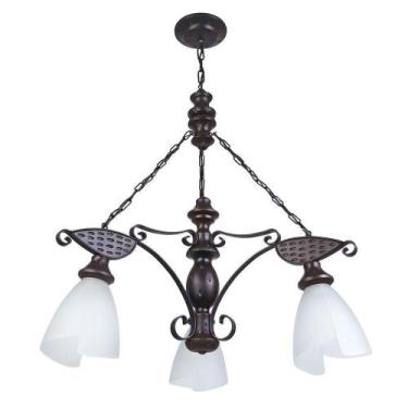 Imagem de Lustre Muller Rústico 3 Lâmpada Envelhecida 503e - LUMINÁRIAS MÜLLER