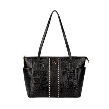 Imagem de Bolsa feminina de couro croco Esmeralda-Feminino