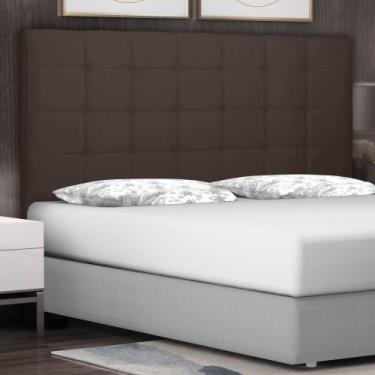 Imagem de Cabeceira Estofada Cama Box Casal Verona 140cm Suede Café - Abmaza