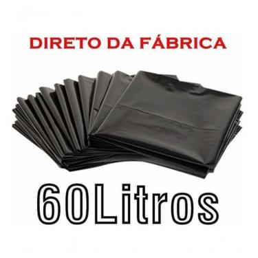 Imagem de Saco de Lixo 60 Litros 100 Unidades Preto 60L Uso Doméstico e Comercial Higipack