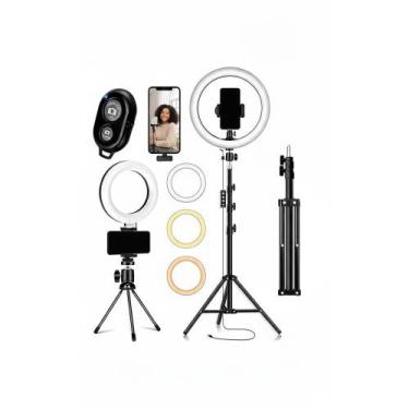 Imagem de Kit Iluminação Youtuber: Ring Light, Microfone Lapela Blueto - Congrat