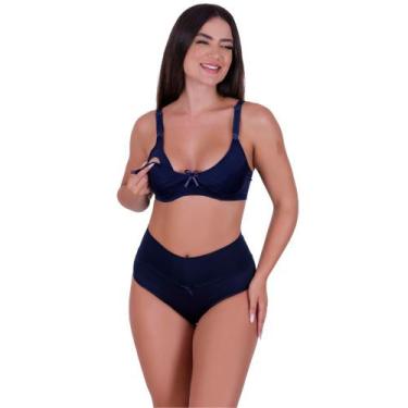 Imagem de Conjunto de Pós Parto Sutiã com Clique de Amamentação e Calcinha Cós A
