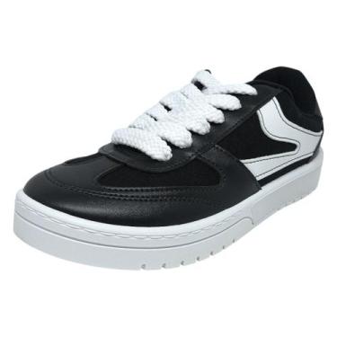 Imagem de Tênis Feminino Casual Estilo Flatform Leveza Conforto Moleca, Preto, B