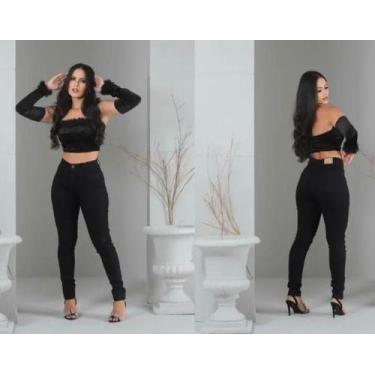 Imagem de Calça Jeans feminina skinny Cintura Alta Cor Preta - yets jeans, 36