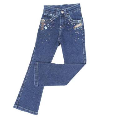 Imagem de Calça Jeans Feminina Infantil Azul Bordada Tassa 38724, 02